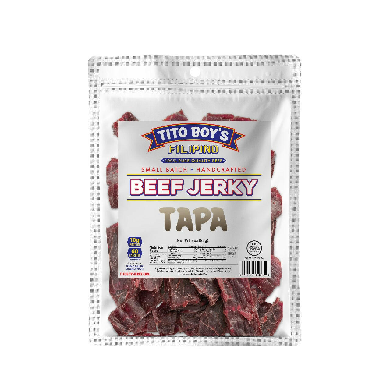 Tito Boy's Jerky (Pack of 3) Filipino Beef Tapa.